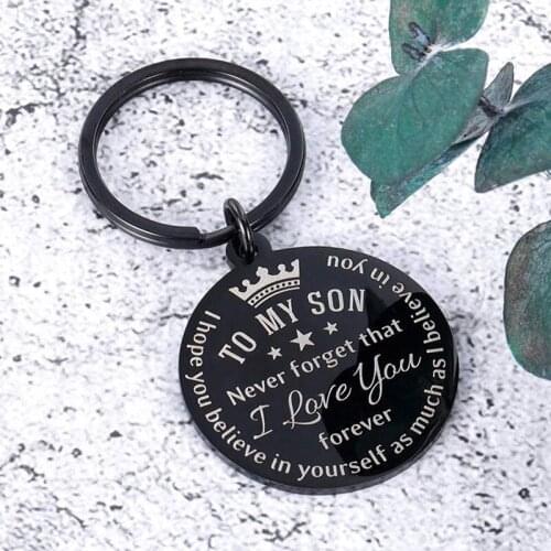 Personalized Keychain,Round Black Metal Key Ring Key Chain Favor,Custom Birthday Wedding Engagement Obsequies Funeral Gifts