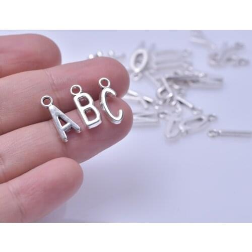 26 Alphabet DIY Charm Pendant Vintage Accessories 1 Set Letters Small Charm For Jewelry Making Supplies Gold Bronze Silver Color