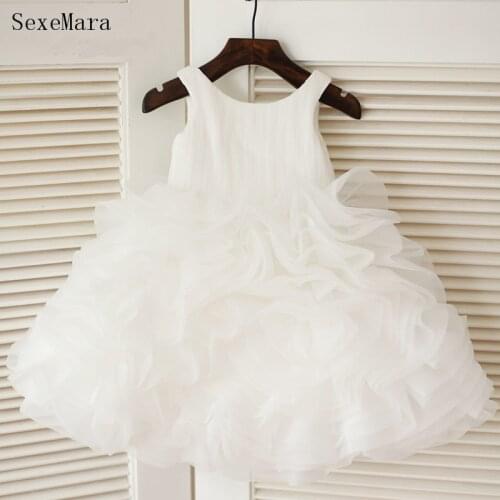 Lovely Puffy Tulle Baby Girl Dresses for Party Knee Length Baby 1st Birthday Gown Christening Dress