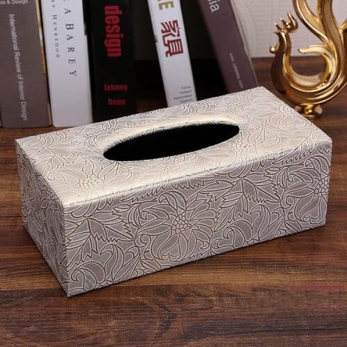 PU and wooden rectangular removable home car tissue box cover tissue paoer holder for decoration home wedding decor 527