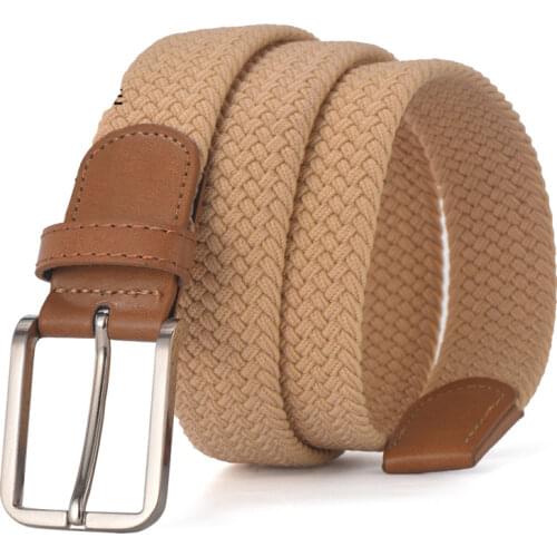 Mens elastic belt unisex canvas knitting pin buckle multicolor optional factory spot wholesale