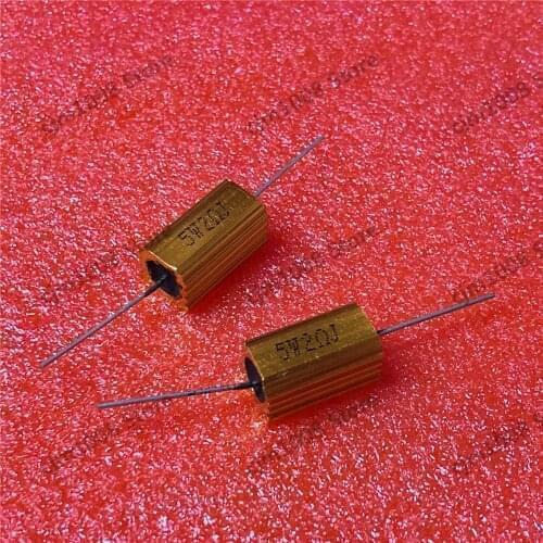 RX24-5W 22R 22RJ Power Metal Shell Case Gold Aluminium Case Wirewound Resistor 5W 22ohm 5% Automobile LED lamp resistors