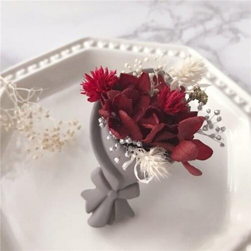 Bouquet flower vase molds Fragrant plaster mold Handmade silicone cake decoration molds for car pendant