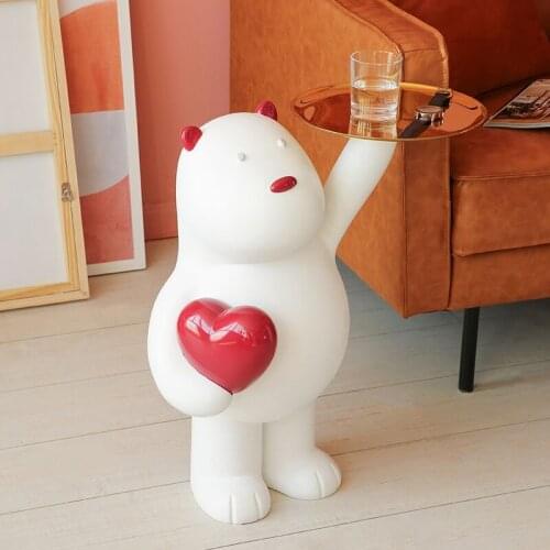 Nordic Home Storage Organization Polar Bear Tray Decoration Figurine Sculpture Ornaments Living Room Floor Home Decor Statue