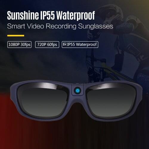 Sunglasses Mini Camera FHD 1080P IP55 Waterproof Outdoor Sports UV400 Wearable Eyewear Video Recorder Action Smart Glasses Cam
