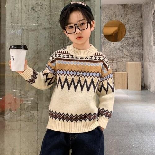Boys Sweater Pullover 2020 Winter New Fashion and Comfortable Childrens Cold and Warm Thick Korean Style Foreign Sweater
