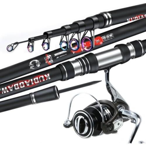 3.0m 3.6m 4.2m 4.5m Carbon Fiber Telescopic Spinning Carp Fishing Rod Test 30-180g Travel Sea Boat Rock Fishing Rod