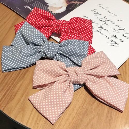 Fabric Fashion Girls Hairpins Children Handmade Bowknot Hair Clip Cloth Flower Print Duck Clips Solid Barrette Hair Accessories