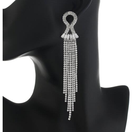 New Style womens Earrings Rhinestone Tassel Dangle Earrings Cubic zirconia Jewelry Dinner Wedding Jewelry Accessories E768