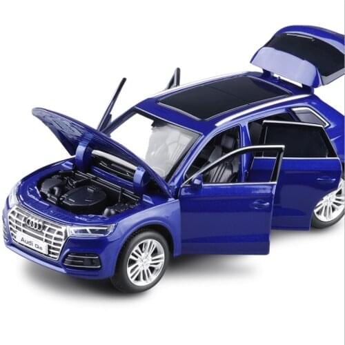 1: 32 Audi Q5l Six Door Alloy Car Model Acousto Optic Steering Shock Absorber Car Model Decoration Boy Toy Car Blue