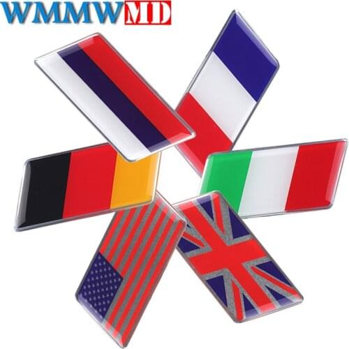 1PCS 3D Aluminum Countries National Flag Car Sticker Emblem for BMW VW Audi Buick Chevrolet Cruze Chrysler Jeep Dodge Ford Focus