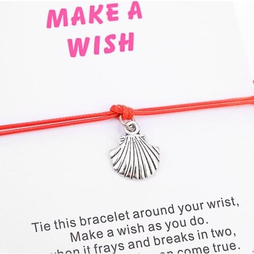 1pcs/set Bracelet shell insect Pendant Red String Bracelet Braiding Couple Bracelets for Men Women Wish Jewelry