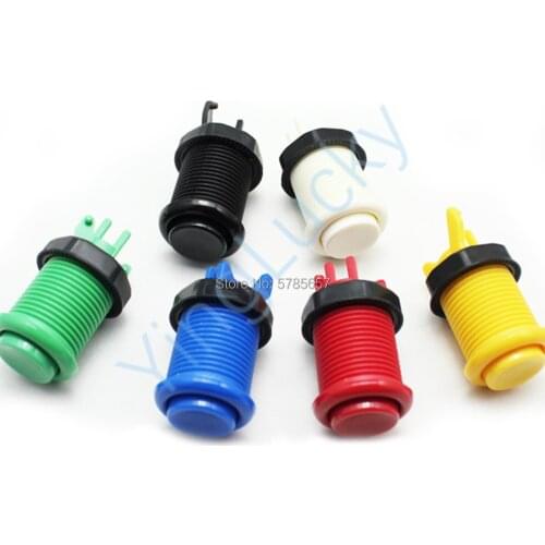 10PCS American Style Push Arcade Buttons 28mm Long Push Button with Micro Switche 6 Color Available for Arcade Game Machine