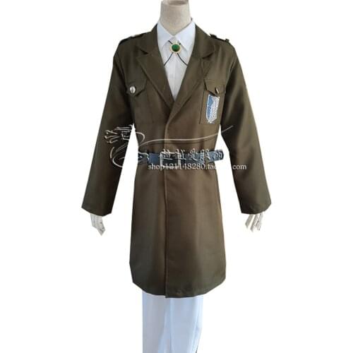 2021 Attack on Titan Cosplay Levi Costume Scouting Legion Soldier Coat Trench Jacket Adult Men Halloween Carnival Clothing Full