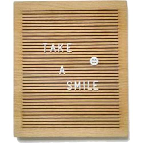 30X25Cm Square Letterboard Oak Wood Message Board 330 Plastic Letters Easel Drawstring Bag Letter Board Home Decor