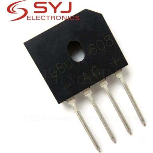 5pcs/lot GBU608 GBU 608 ZIP-4 6A 800V Bridge Rectifier In Stock