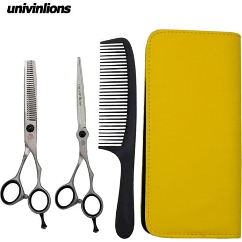 6/6.5 inch Hair Cutting Hair Scissors Kit Barbers Hair Cutting Thinning Kit For Barbers Home Use Janpan Steel Free Shipping