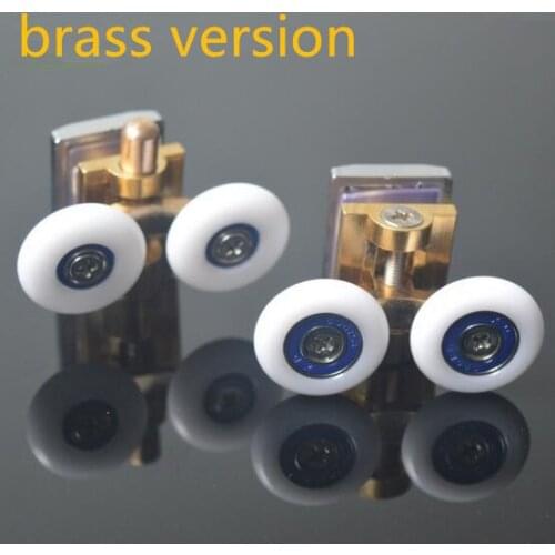 Shower room accessories Shower room wheels brass wheel curved glass door swing round circarc bathroom sliding door pulley