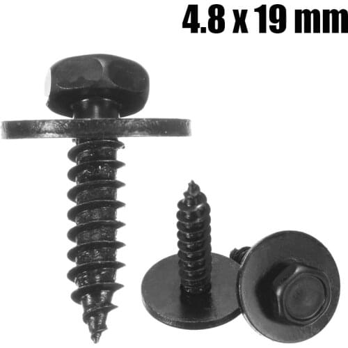 Car 8mm Hex Head Self Tapping Tapper Screws And Washer 4.8 x 19 mm Undertray Splash Guard Wheel Screws Fastener Clips For BMW