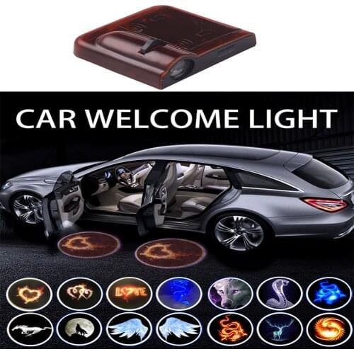 Car Welcome Lights 2 Pcs Wireless Car Door Led Logo Light Ghost Shadow Light Lamp 14 Patterns For Options