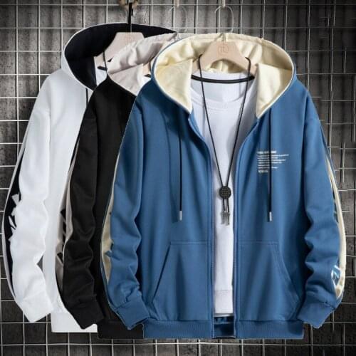 Basic Zip-Up Hoodie Men 2021 Autumn New Japanese Street Sweatshirts Teens Casual Comfortable Jogger Jackets Outerwear Unisex