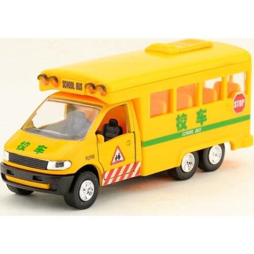 Free Shipping/Diecast Toy Model/Pull Back/Student School Bus/Sound & Light Cute Car/Educational Collection/Gift For Children