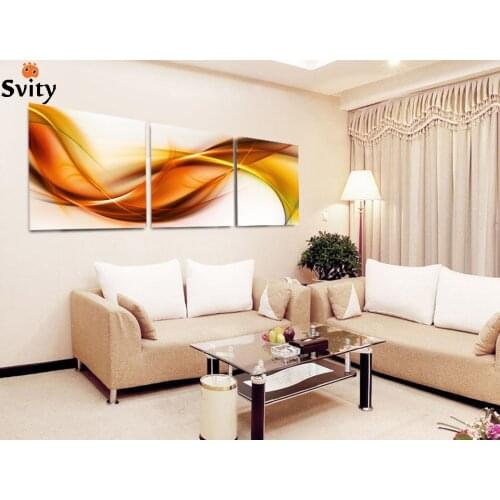 Free Shipping !!! Still Life Abstract Like ribbon For Living Room 3 Panels Wall Art Pictures Canvas Painting