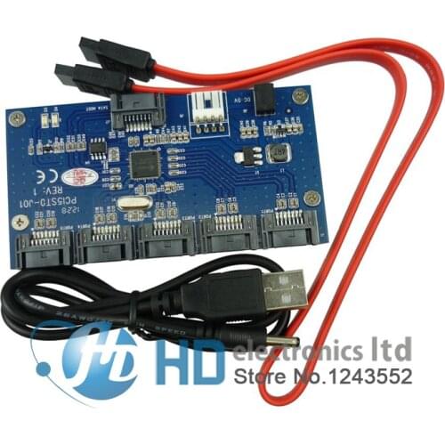 Free shipping 1 to 5 Port SATA II / SATA 2.0 Multiplier adapter SATA 3GB PM riser card