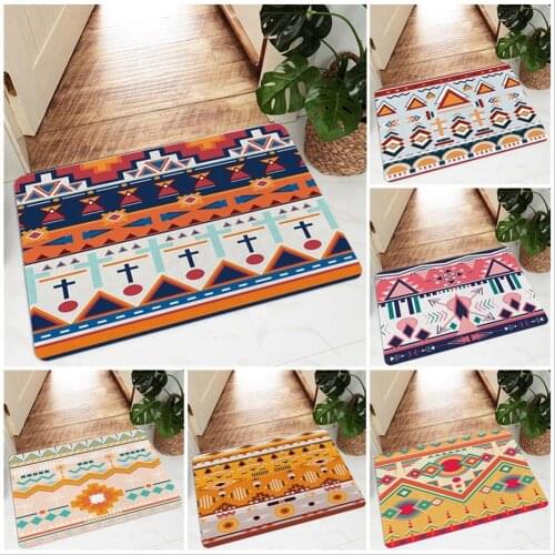 Bohemian Kitchen Anti Slip Door Furry Mat Entrance Floor Carpet Bathroom Rug Doormat Bath for Hallway Living Room Bedroom Boho