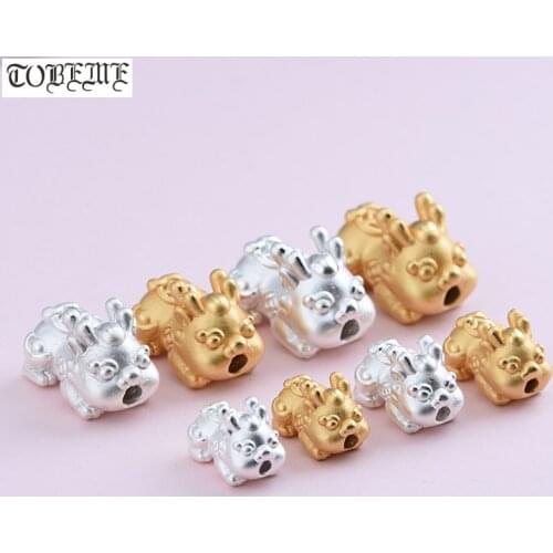 3D 100% 999 Silver Pixiu Beads Real Pure Silver Lucky Fengshui Pixiu Beads Wealth Pixiu Piyao Beads DIY Jewelry Accessories