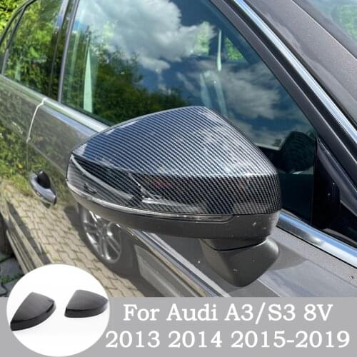 For Audi A3 S3 8V RS3 2013 2014-2019 Car Rearview Mirror Covers Cap Shell Housing door side wing mirror covers Car Accessories