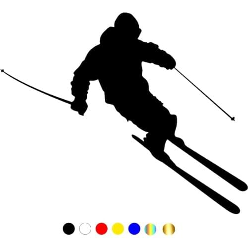 CS-923#18.5*15cm Skier 2 funny car sticker vinyl decal silver/black for auto car stickers styling car decoration