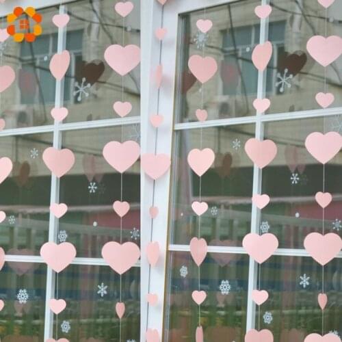 1PC Romantic Heart Shape Hanging Paper Garland Floral String For DIY Home Decoration Party Supplies Wedding Paper Garland Banner