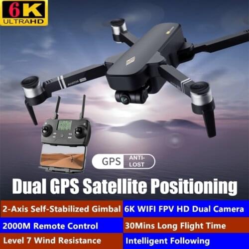GPS Dual Location Brushless 5G WIFI FPV RC Drone 2-Axis Gimbal 6K UHD Dual Camera Level 7 Wind Resistance Smart Follow RC Drone