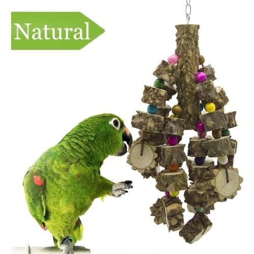 Bird Toys Natural Wood Large Parrot Toy Bird Toys Best for African Grey Macaws Cockatoos Parrot Birds and More