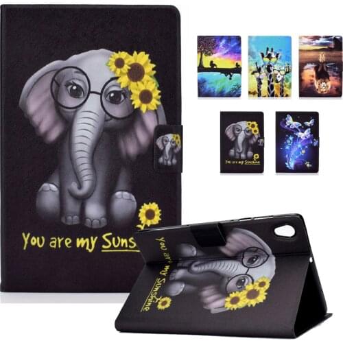 Print PU Leather Stand Case For Tab Lenovo M10 TB-X605L TB-X505F/L/X M10 HD 2nd 10.1 TB-X306X M10 FHD Plus Tablet Cartoon Cover