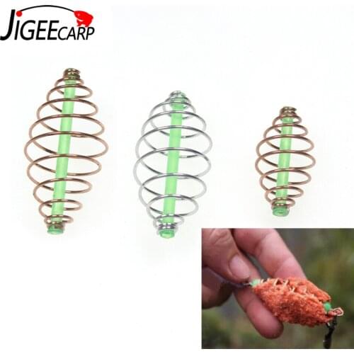 JIGEECARP 24PCS/Lot European Carp Fishing Rigging Bait Case Catfish Casting Rod Fishing Bait Feeder Spring Cage Fishing Tackles