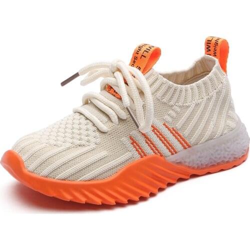2020 New Knitted Sneakers for Kids Breathable Mesh Boys Girls Sports Running Shoes Lightweight Casual Children Tennis Sneakers