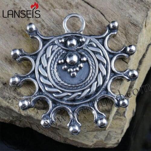 Lanseis10pcs norse PAGAN SLAVIC IDOL, pendant DEVANA, Slavic solar pendant necklace
