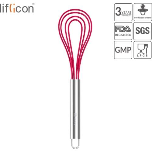 Liflicon Silicone Egg Beaters Whisk Mixer Non-stick Egg Mixer Multifuctional Kitchen Tools Cream Milk Shake Stainless Steel Hand