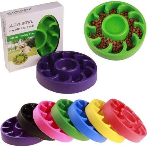 Puppy Pet Dog Slow Eating Bowl Preventing Choking Dog Feeder Healthy Design Prevent Gluttony Obesity Cat Dog Bowls Pet Supplies