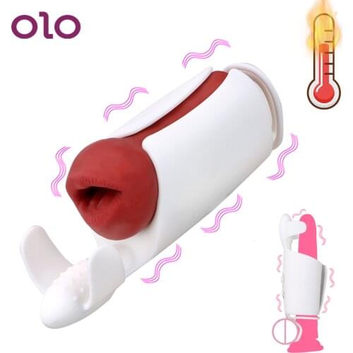 Blowjob Male Masturbator Heating Glans Massager Electric Pulse Vibrator Sex Toys for Men Masturbation Cup Penis Delay Trainer