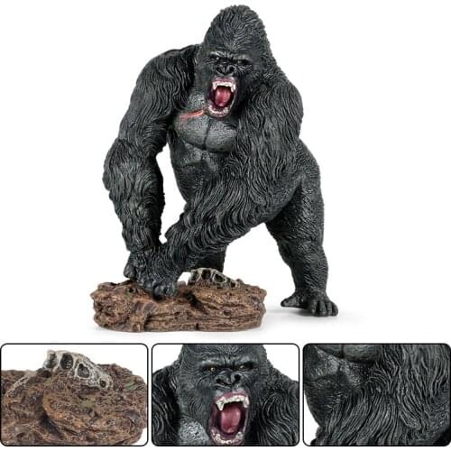 Simulation Gorilla Figure with Base Animal T-Rex Dinosaur Model Collector Decor Toy Gift Animal Model Collector Animal Decor
