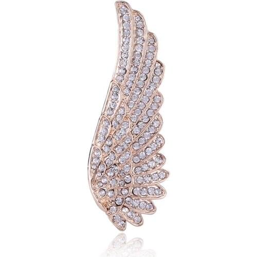 Fashion High Quality Rhinestone Brooch Delicate Angel Wings Brooch Angel Metal Beautiful Modern Clothing Accessories Brooch