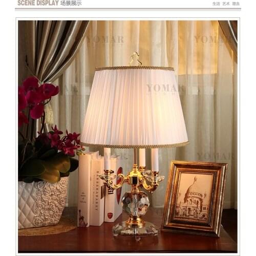 Fashion europe europe base fabic lampshade Table Lamps for Home Parlor Dining bed Room