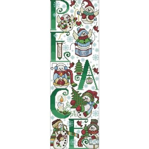 Friendly Christmas Snowman counted 11CT 14CT 18CT Cross Stitch Set DIY Cross-stitch Kits Embroidery Needlework Home Decor