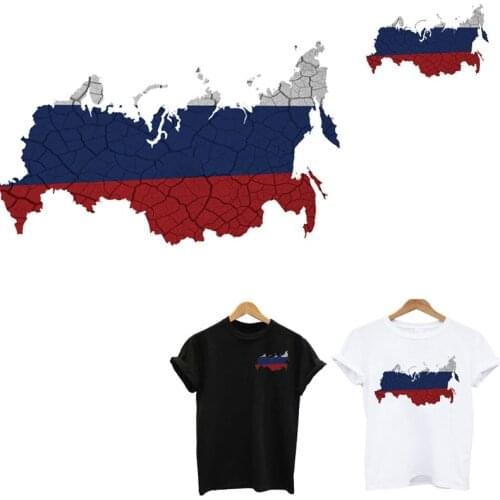 Russian flag patch application of one iron on patches stripes on clothes stickers ironing printing for clothing applique stripe
