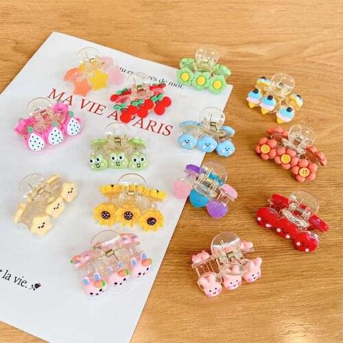 New Girls Cute Cartoon Folower Star Plastic Hair Claws Kids Lovely Hair Clips Decorate Headband Hairpin Fashion Hair Accessories