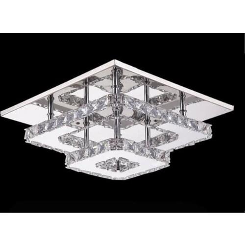 New square crystal led Chandeliers High-power 36W led lamps living room Chandelier Stainless steel led lustre light Chandelier