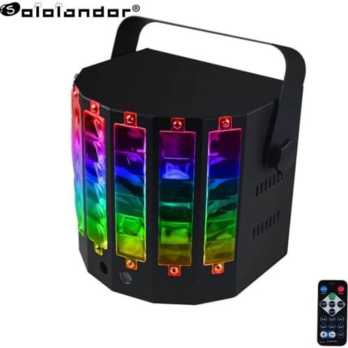 Remote Control Dj RGB Led Disco Laser 2 In 1 Mini Butterfly Light DMX512 Lazer Fog Machine Stage Lighting Wedding Night KTV Club